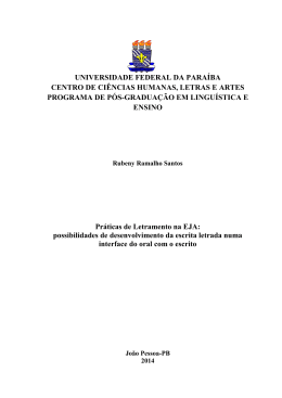 Pr&aacute;tica de Letramento na EJA - UFPB