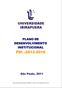 PDI –2012-2016 - Universidade Ibirapuera