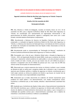 1 versão zero da declaração de brasília sobre segurança no trânsito
