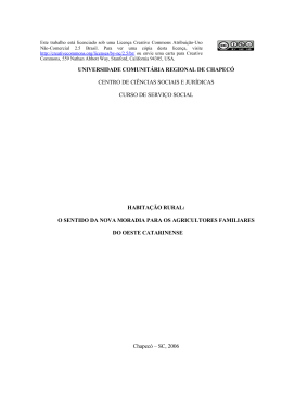o sentido da nova moradia para os agricultores familiares do oeste