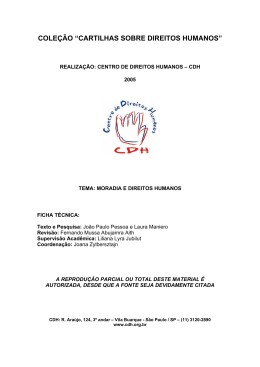 COLEÇÃO “CARTILHAS SOBRE DIREITOS HUMANOS”