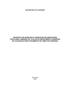 proposta de incentivo &agrave; produ&ccedil;&atilde;o de habita&ccedil;&otilde;es