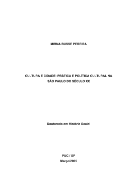 cultura e cidade: prática e política cultural na são paulo do século xx