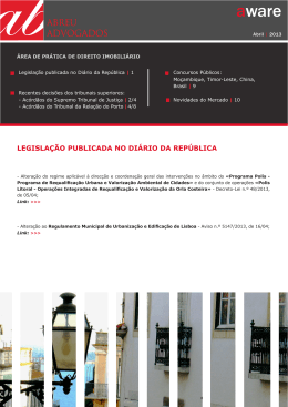 LEGISLAÇÃO PUBLICADA NO DIÁRIO DA