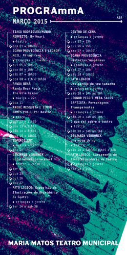 PROGRAmmA mar&ccedil;o e abril 2015