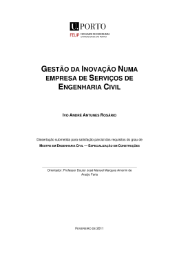 gest&atilde;o da inova&ccedil;&atilde;o numa empresa de servi&ccedil;os de engenharia civil