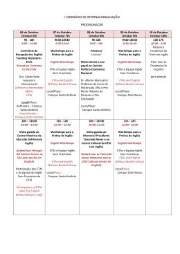 I SEMIN&Aacute;RIO DE INTERNACIONALIZA&Ccedil;&Atilde;O PROGRAMA&Ccedil;&Atilde;O
