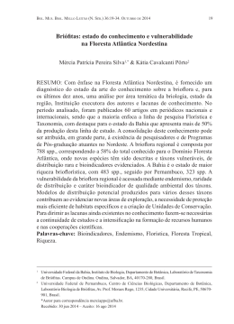 Bri&oacute;fitas: estado do conhecimento e vulnerabilidade na Floresta