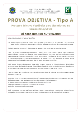 Prova PSLEDUC 2015 - Centro de Sele&ccedil;&atilde;o