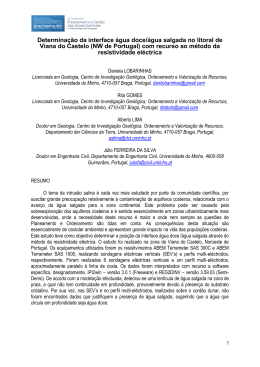 Determina&ccedil;&atilde;o da interface &aacute;gua doce/&aacute;gua salgada no litoral de