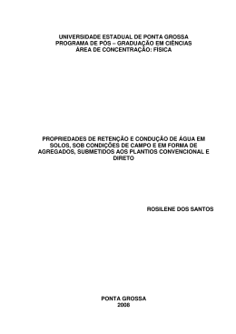 Propriedades de reten&ccedil;&atilde;o e condu&ccedil;&atilde;o de &aacute;gua em solos,sob