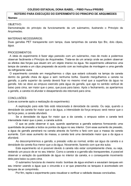 Roteiros para experimento - Arquimedes