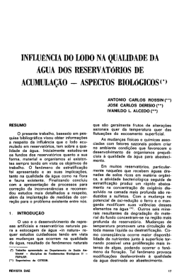 influ&ecirc;ncia d0 lodo na qualidade da &aacute;gua dos