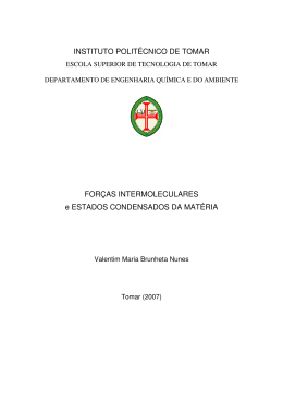 For&ccedil;as Intermoleculares, L&iacute;quidos e S&oacute;lidos