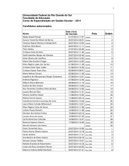 Tabela Geral por ordem de inscrição dos alunos por polo