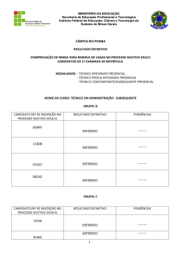 RESULTADOS DEFINITIVO 1ª CHAMADA RIO