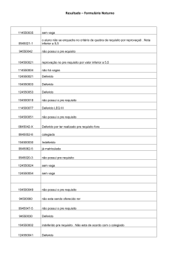 Resultado &ndash; Formul&aacute;rio Noturno