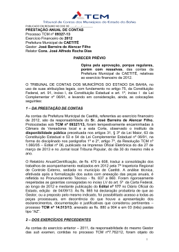 PRESTA&Ccedil;&Atilde;O ANUAL DE CONTAS Processo TCM n&ordm; 09327