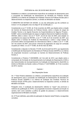 PORTARIA No- 624, DE 28 DE MAIO DE 2015 Estabelece os