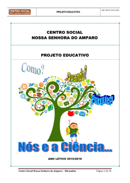 Projecto Educativo - Col&eacute;gio Nossa Senhora do Amparo