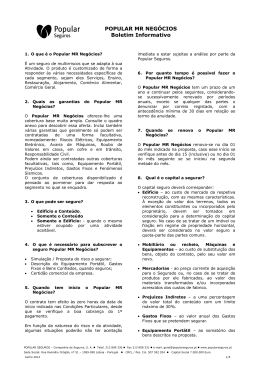 POPULAR MR NEGÓCIOS Boletim Informativo