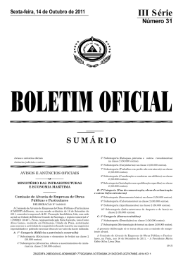 1058 - III S&eacute;rie - N&uacute;mero Oficial 31  Boletim Oficial