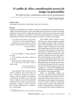 O coelho de Alice: considera&ccedil;&otilde;es acerca do tempo na psican&aacute;lise