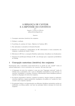 a heran&ccedil;a de cantor e a hip&oacute;tese do cont&iacute;nuo