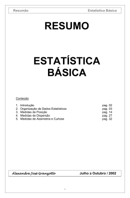 RESUM&Atilde;O - ESTATISTICA
