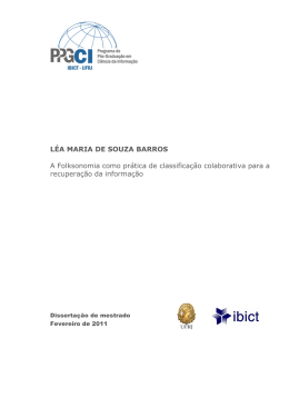 L&Eacute;A MARIA DE SOUZA BARROS A Folksonomia como pr&aacute;tica de