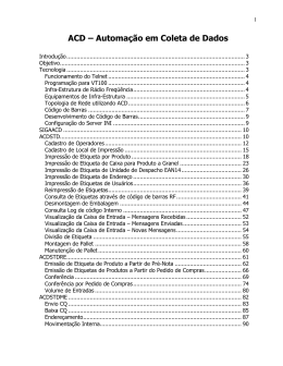 ACD &ndash; Automa&ccedil;&atilde;o em Coleta de Dados