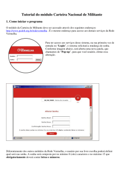Tutorial do m&oacute;dulo Carteira Nacional de Militante