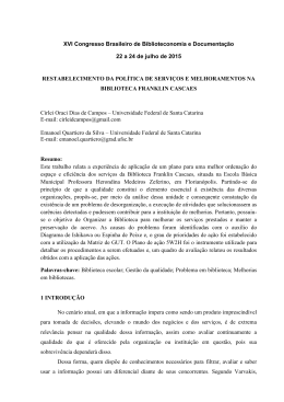 RESTABELECIMENTO DA POL&Iacute;TICA DE SERVI&Ccedil;OS E