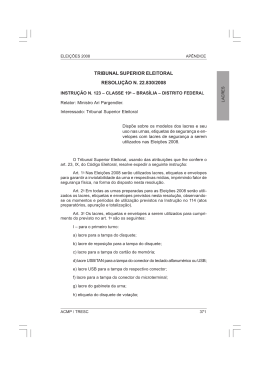 TRIBUNAL SUPERIOR ELEITORAL RESOLUÇÃO N. 22.830/2008