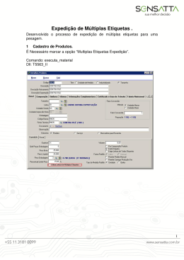 Expedição de Múltiplas Etiquetas .