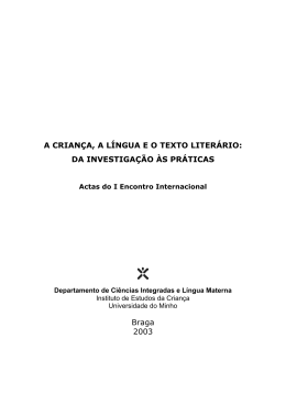 a criança, a língua e o texto literário: da