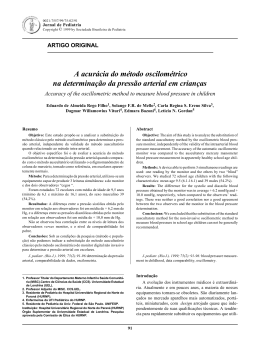 A acur&aacute;cia do m&eacute;todo oscilom&eacute;trico na determina&ccedil;&atilde;o da press&atilde;o