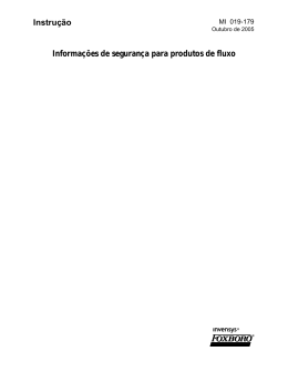 [MI 019-179] Informa&ccedil;&otilde;es de seguran&ccedil;a para produtos de fluxo