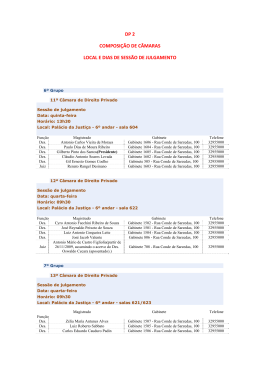 dp 2 composi&ccedil;&atilde;o de c&acirc;maras local e dias de sess&atilde;o de julgamento