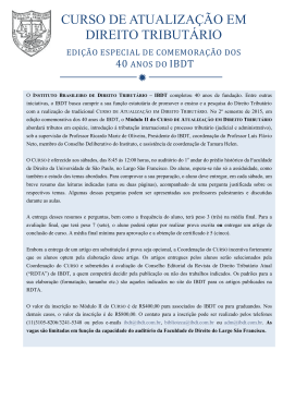 CURSO DE ATUALIZAÇÃO DE DIREITO TRIBUTÁRIO – MÓDULO II