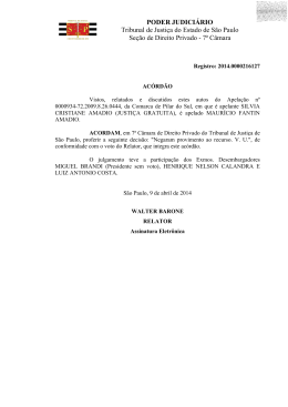 PODER JUDICI&Aacute;RIO Tribunal de Justi&ccedil;a do Estado de S&atilde;o Paulo