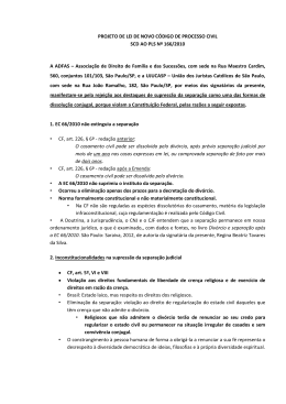 Manifestação Projeto de Lei de Novo Código de