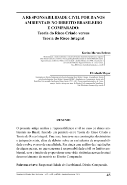 A RESPONSABILIDADE CIVIL POR DANOS AMBIENTAIS NO