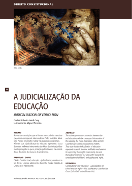 A JUDICIALIZA&Ccedil;&Atilde;O DA EDUCA&Ccedil;&Atilde;O