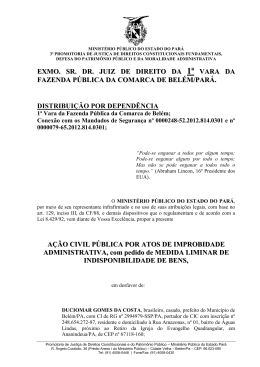 exmo. sr. dr. juiz de direito da 1&ordf; vara da fazenda p&uacute;blica da