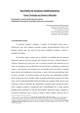RELATÓRIO DE PESQUISA JURISPRUDENCIAL Tema