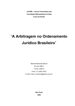 &ldquo;A Arbitragem no Ordenamento Jur&iacute;dico Brasileiro&rdquo;