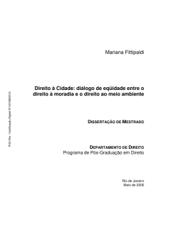 Mariana Fittipaldi Direito à Cidade: diálogo de eqüidade