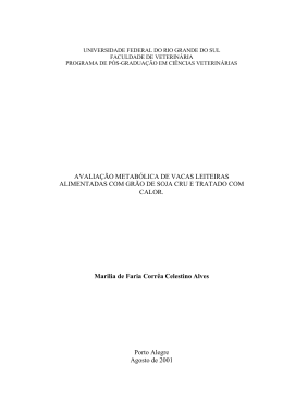 avaliação metabólica de vacas leiteiras alimentadas com
