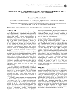 GAMAESPECTROMETRIA (K, eTh, eU) EM &Aacute;REA AGR&Iacute;COLA